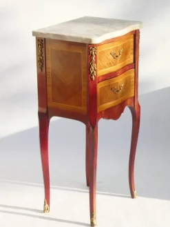 Pamono Vintage Louis XV Style Nightstand with Marble Top, 1940s><noscript><img width=