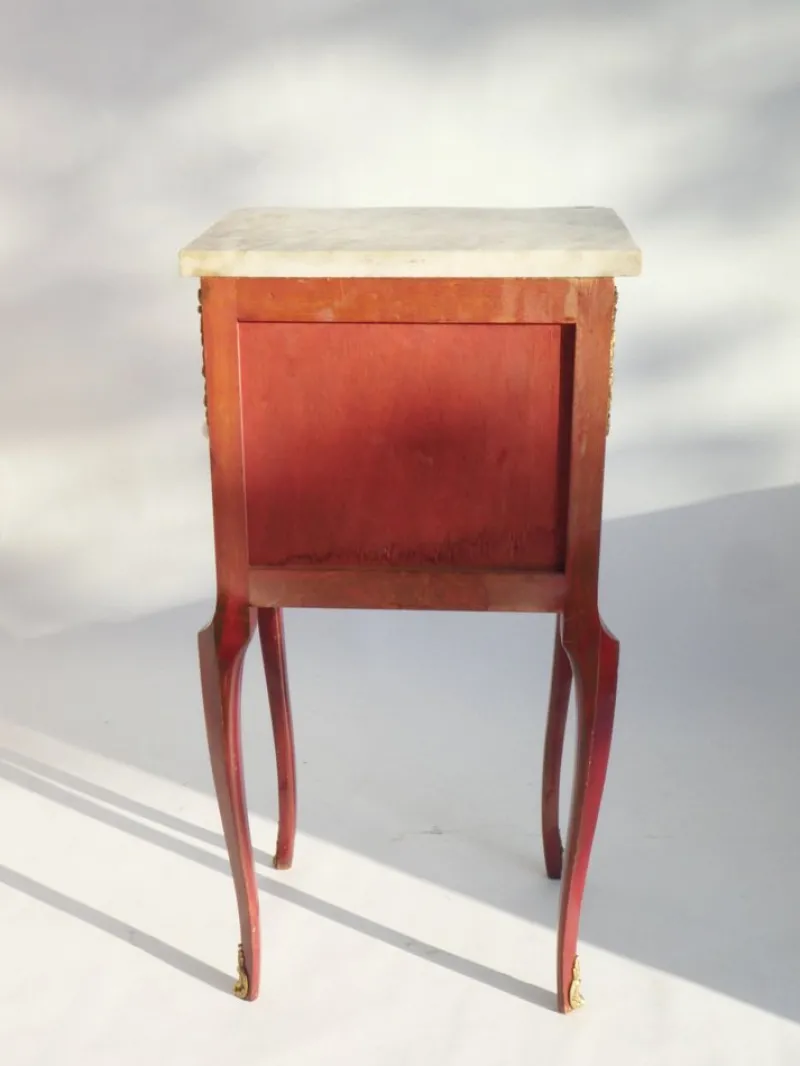 Pamono Vintage Louis XV Style Nightstand with Marble Top, 1940s> Nightstands