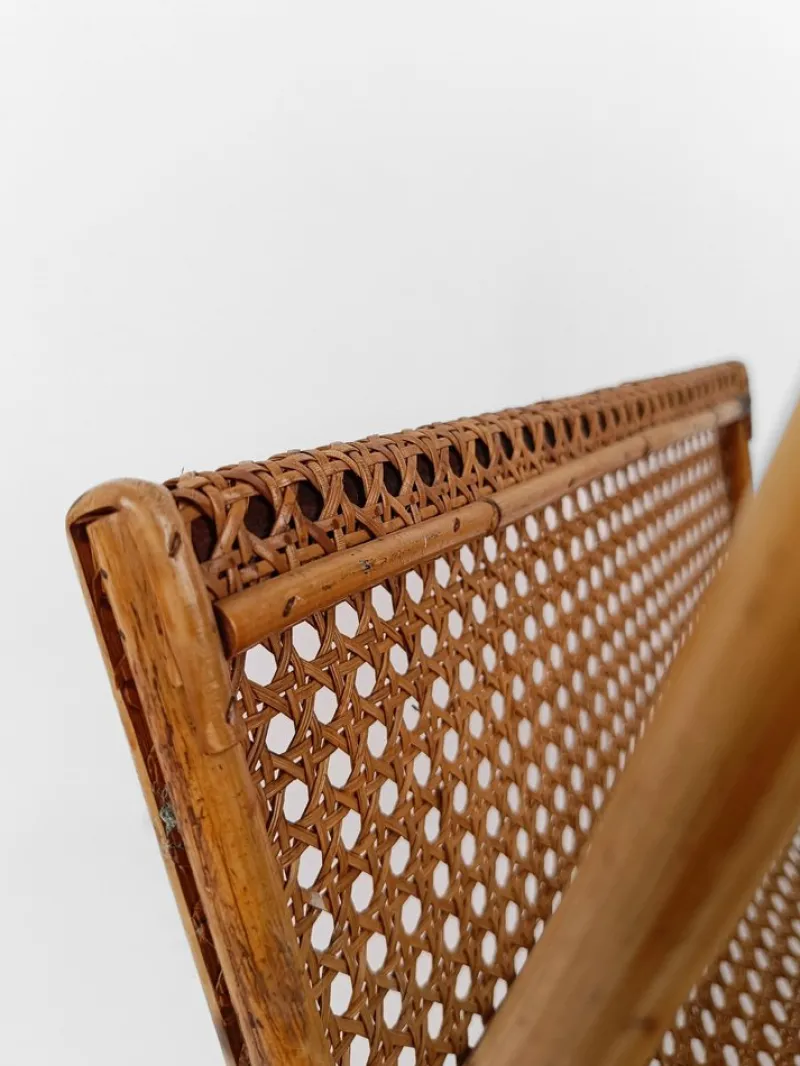 Sale Pamono Vintage Magazine Rack in Wicker, Bamboo, Rattan and Cane, Italy, 1960s