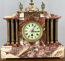 Pamono Vintage Marble Brass Garniture, Set of 3><noscript><img width=
