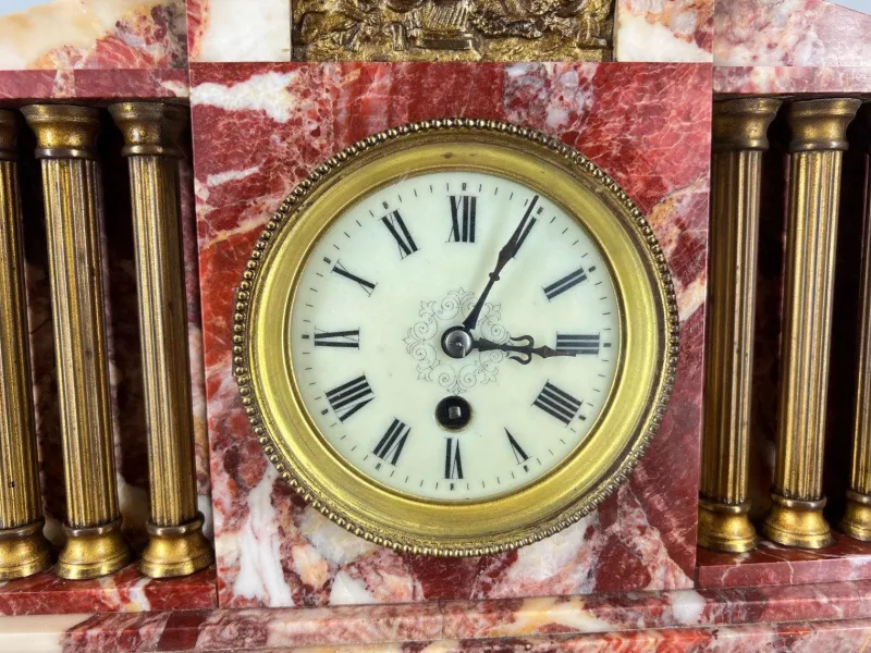 Pamono Vintage Marble Brass Garniture, Set of 3> Clocks
