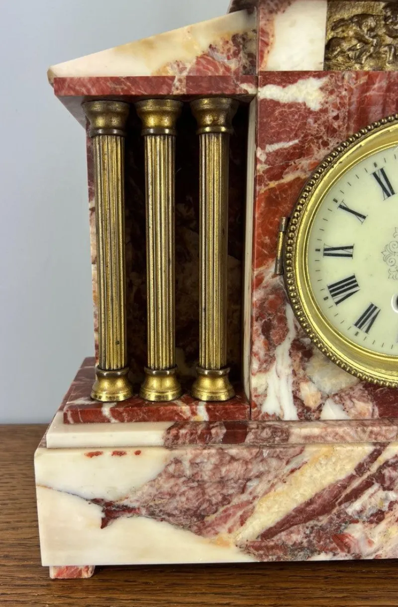 Pamono Vintage Marble Brass Garniture, Set of 3> Clocks