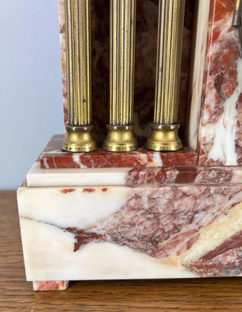 Pamono Vintage Marble Brass Garniture, Set of 3> Clocks