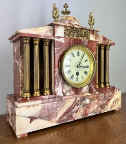 Pamono Vintage Marble Brass Garniture, Set of 3><noscript><img width=