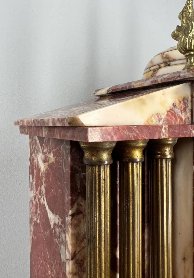 Pamono Vintage Marble Brass Garniture, Set of 3> Clocks