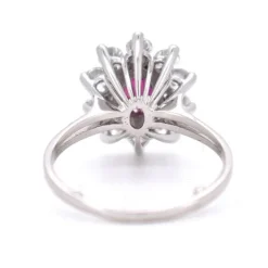 Best Pamono Vintage Marguerite Ring in Gold with Ruby and Diamonds