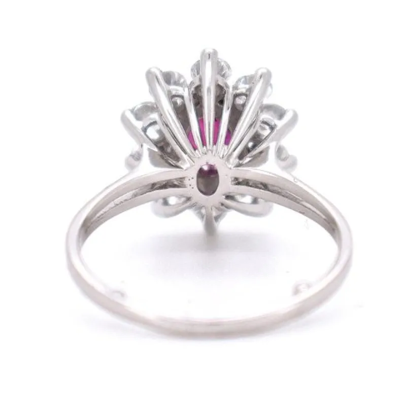 Best Pamono Vintage Marguerite Ring in Gold with Ruby and Diamonds
