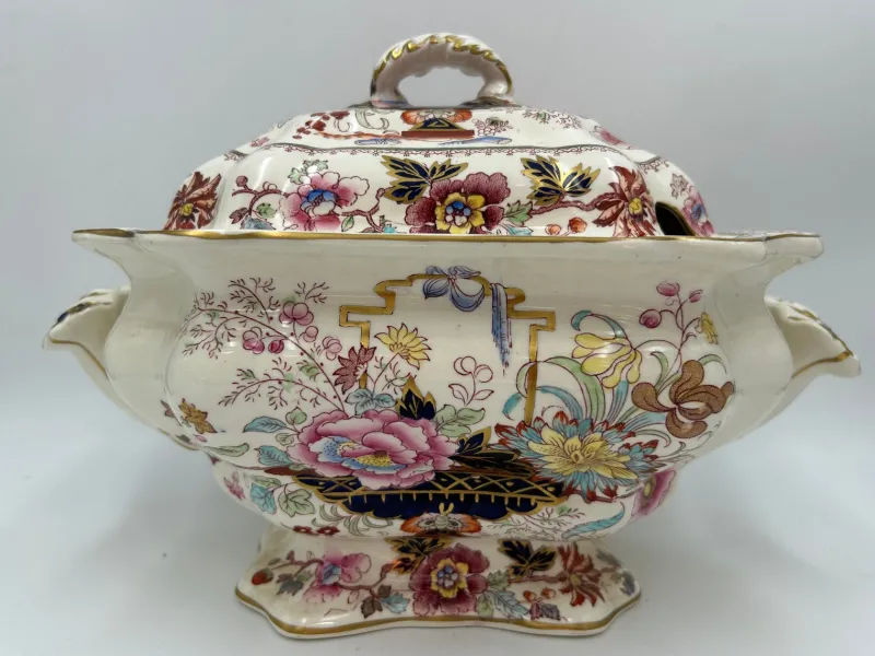 Pamono Vintage Masons Tureen with Brocade Decor, 1950s> Serving Dishes