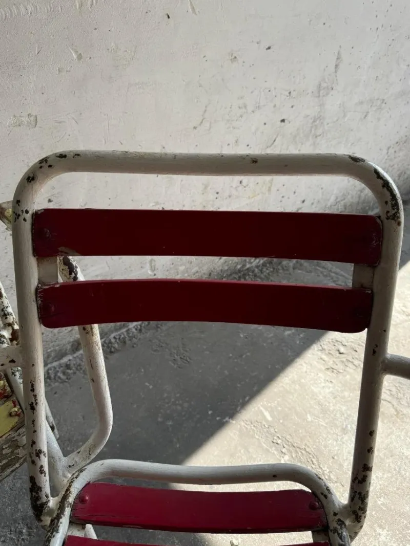 Online Pamono Vintage Metal and Wooden Seating Garden Armchairs, 1970s, Set of 4