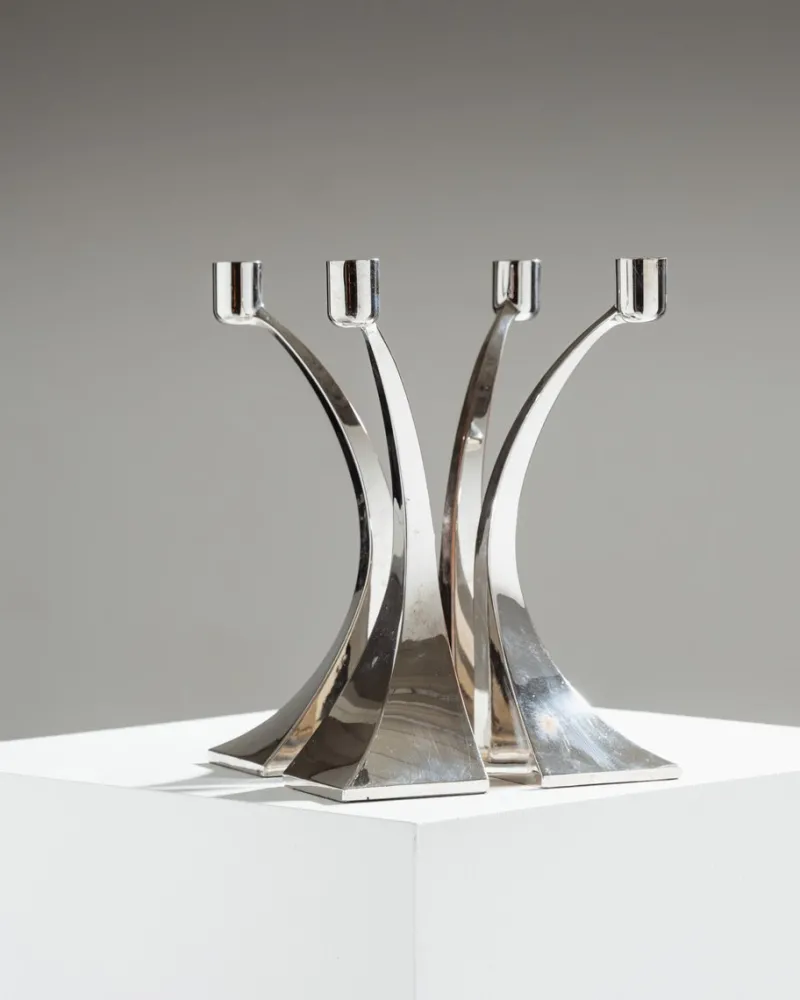 Discount Pamono Vintage Metal Candleholders, 1970s, Set of 4
