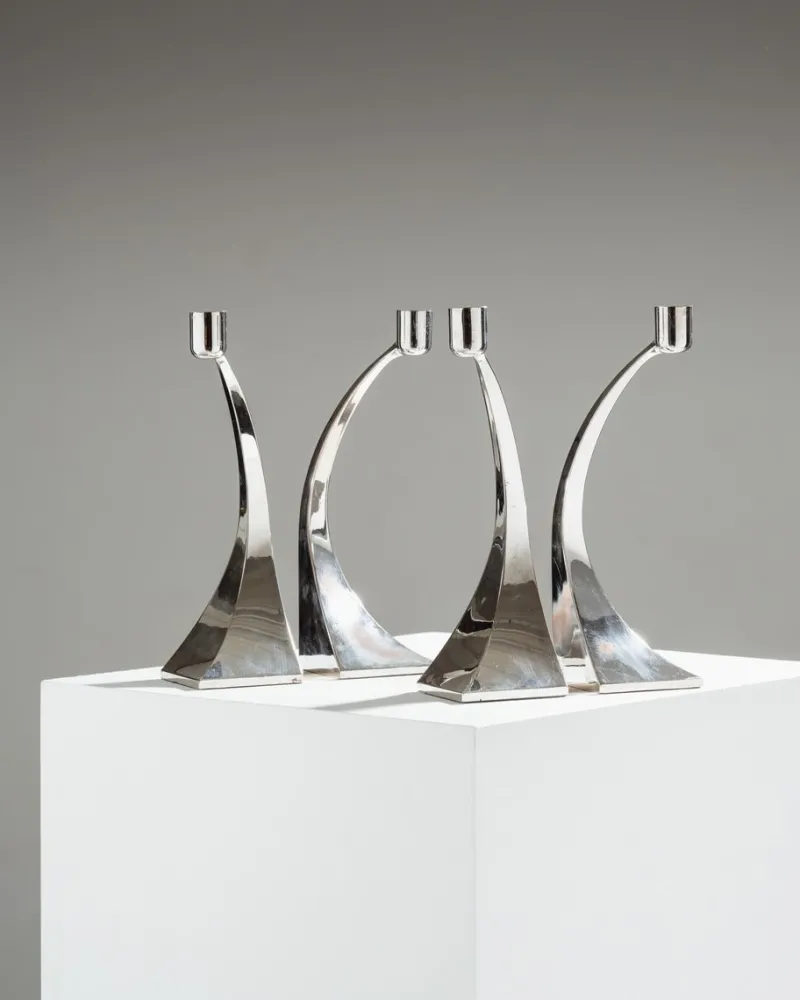 Discount Pamono Vintage Metal Candleholders, 1970s, Set of 4
