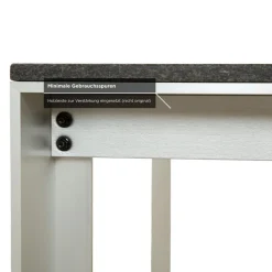 Best Pamono Vintage Metal Dining Table in Black Anthracite Granite and Metal by Rolf Benz