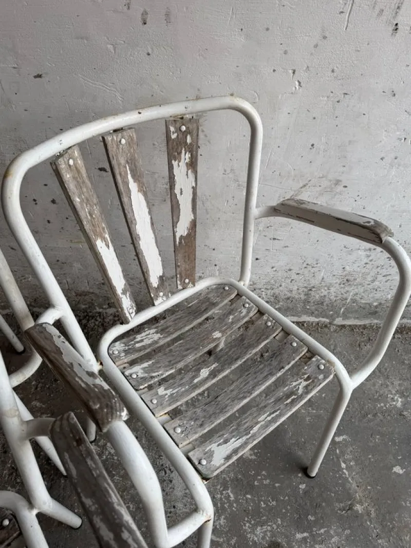 Pamono Vintage Metal Garden Chairs, Set of 4> Garden Seating