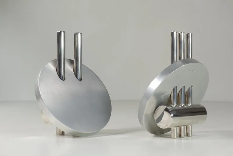 Pamono Vintage Metal Salt and Pepper by Geert Koster, 1987, Set of 2