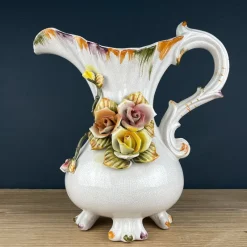 Pamono Vintage Mid 20th Century Italian Ceramic Pitcher by Bassano, 1970s> Bottles, Carafes & Jugs