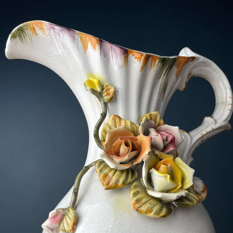 Pamono Vintage Mid 20th Century Italian Ceramic Pitcher by Bassano, 1970s> Bottles, Carafes & Jugs