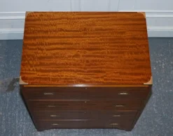 Sale Pamono Vintage Military Campaign Chest of Drawers with Aged Red Leather