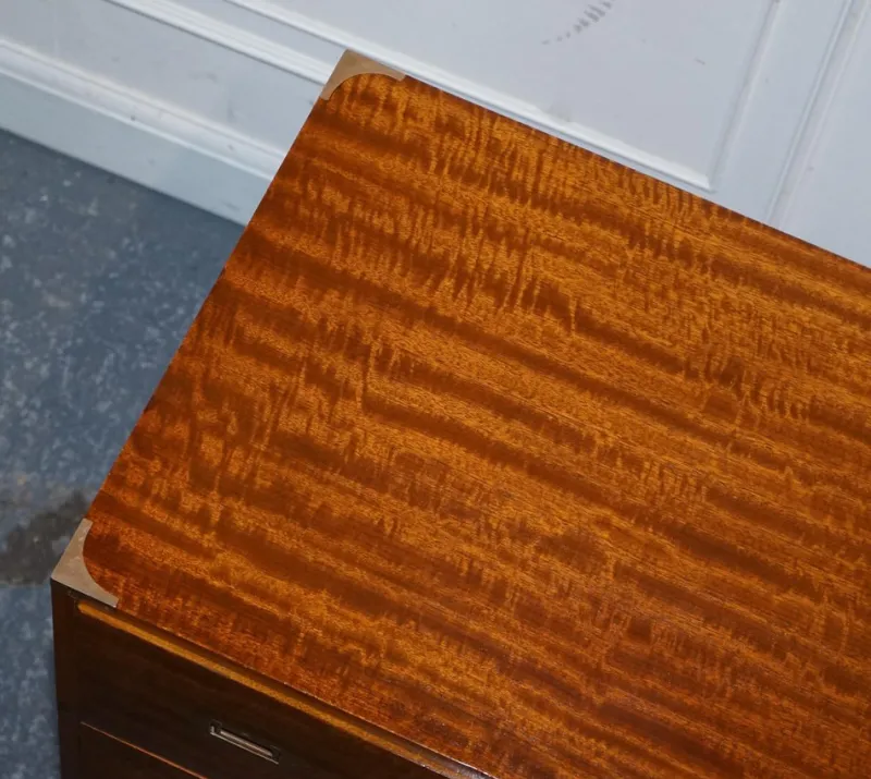 Sale Pamono Vintage Military Campaign Chest of Drawers with Aged Red Leather