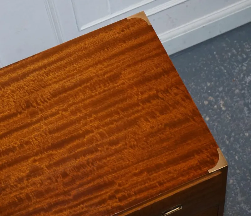 Sale Pamono Vintage Military Campaign Chest of Drawers with Aged Red Leather