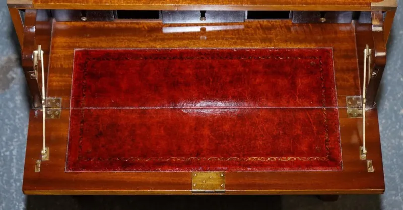 Sale Pamono Vintage Military Campaign Chest of Drawers with Aged Red Leather