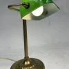 Pamono Vintage Ministerial Lamp in Brass and Green Glass, 1950s> Table Lamps