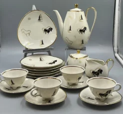 Pamono Vintage Mocha Service in Ivory Porcelain by Winterling, 1950s, Set of 11> Coffee & Tea Service