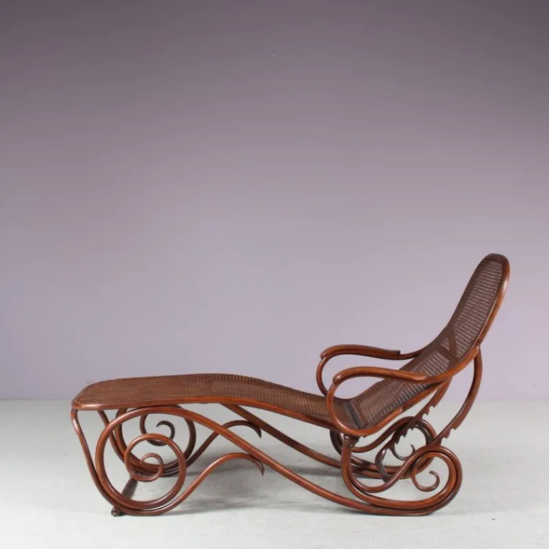 Pamono Vintage Model 2 Adjustable Chaise Lounge by Thonet, 1890s