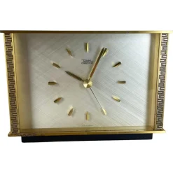 Best Pamono Vintage Modernist Metal Brass Table Clock by Diehl Dilectron, Germany, 1960s