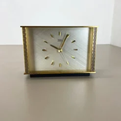 Best Pamono Vintage Modernist Metal Brass Table Clock by Diehl Dilectron, Germany, 1960s