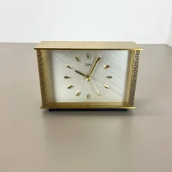 Best Pamono Vintage Modernist Metal Brass Table Clock by Diehl Dilectron, Germany, 1960s