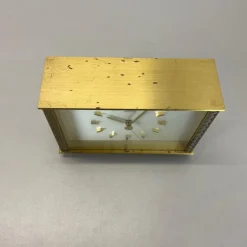 Best Pamono Vintage Modernist Metal Brass Table Clock by Diehl Dilectron, Germany, 1960s