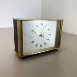 Best Pamono Vintage Modernist Metal Brass Table Clock by Diehl Dilectron, Germany, 1960s