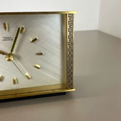 Best Pamono Vintage Modernist Metal Brass Table Clock by Diehl Dilectron, Germany, 1960s