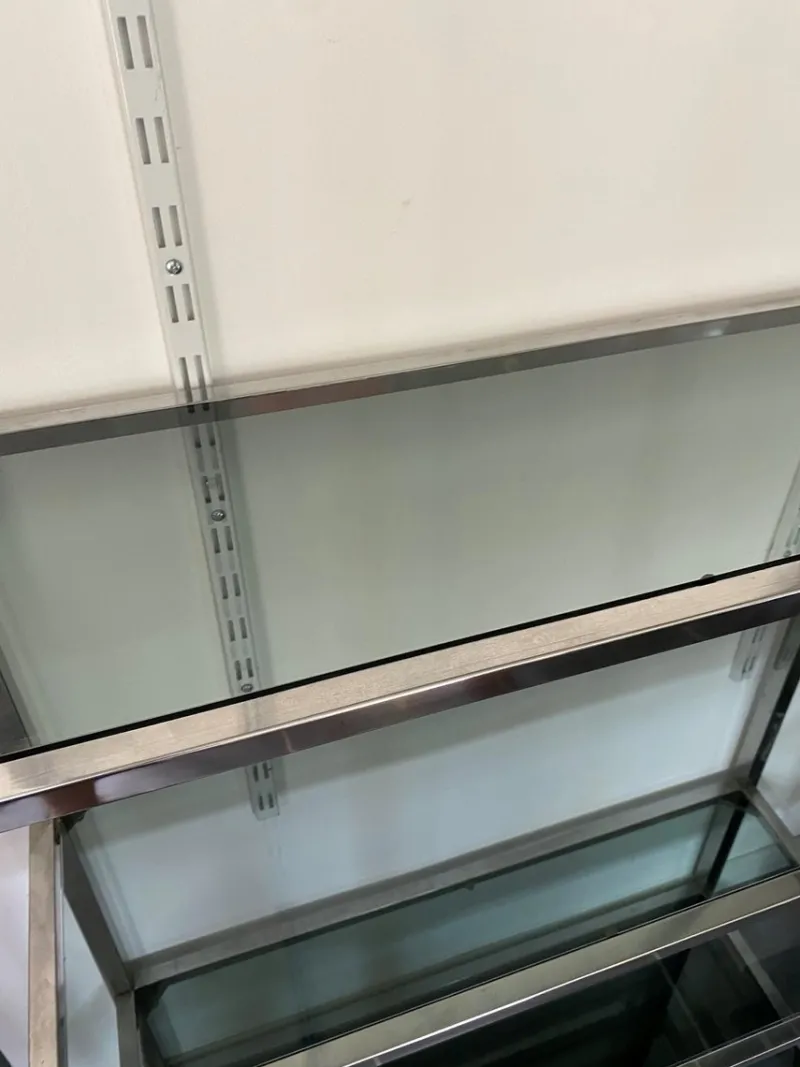 Outlet Pamono Vintage Modular Glass and Chrome Display Cabinet, 1970s