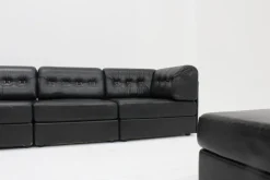 Pamono Vintage Modular Sectional Sofa in Black Leather, 1970s, Set of 6> Couches & Sofas