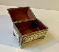 Pamono Vintage Moroccan Hand-Engraved Metal Jewelry Box, 1970s><noscript><img width=
