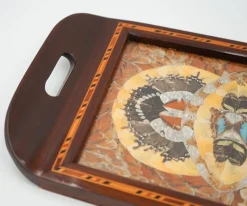 Pamono Vintage Morpho Butterfly Tray, 1940s><noscript><img width=