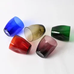 Pamono Vintage Multi Colour Tumblers from Boussu, 1960s, Set of 5><noscript><img width=
