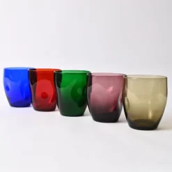 Pamono Vintage Multi Colour Tumblers from Boussu, 1960s, Set of 5><noscript><img width=