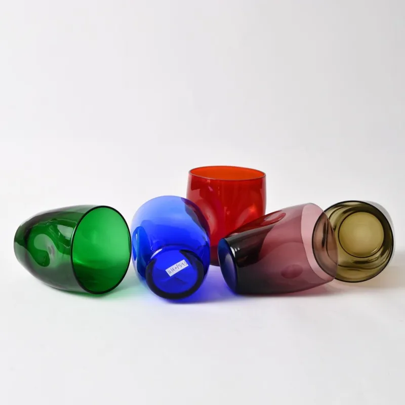Pamono Vintage Multi Colour Tumblers from Boussu, 1960s, Set of 5> Glassware