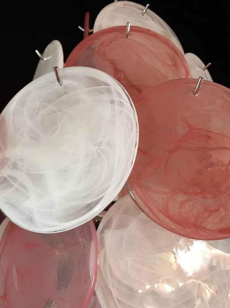 Pamono Vintage Murano Alabaster Disc Chandelier, 1968