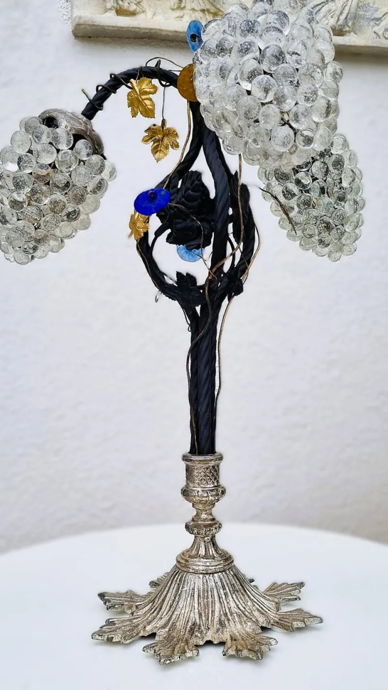 Pamono Vintage Murano Glass Grape Table Lamp, 1975> Table Lamps