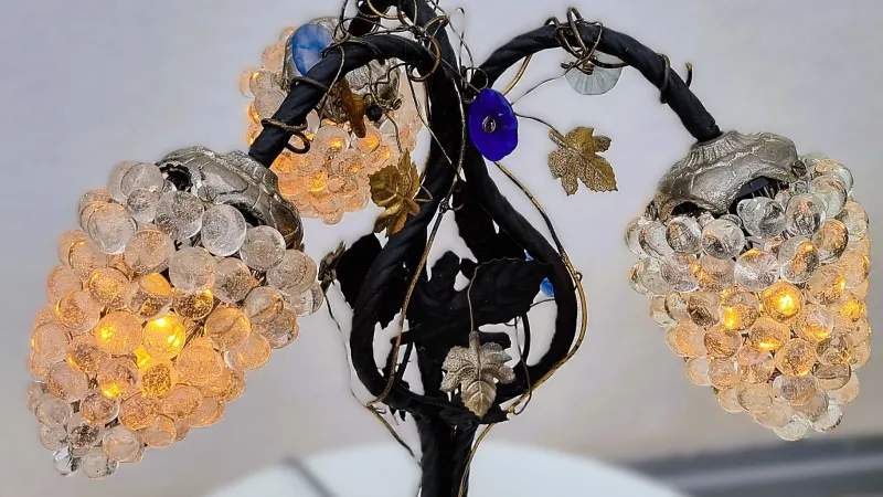 Pamono Vintage Murano Glass Grape Table Lamp, 1975> Table Lamps