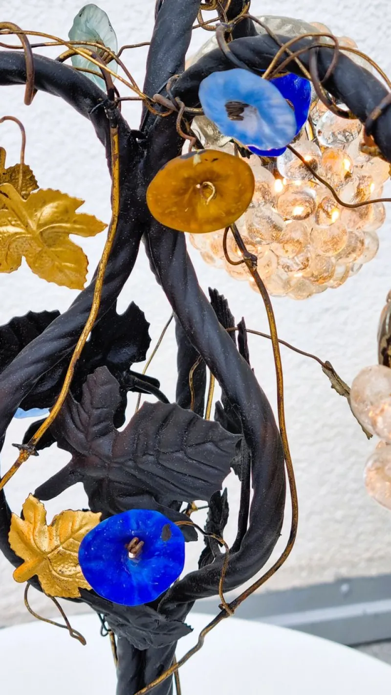 Pamono Vintage Murano Glass Grape Table Lamp, 1975> Table Lamps