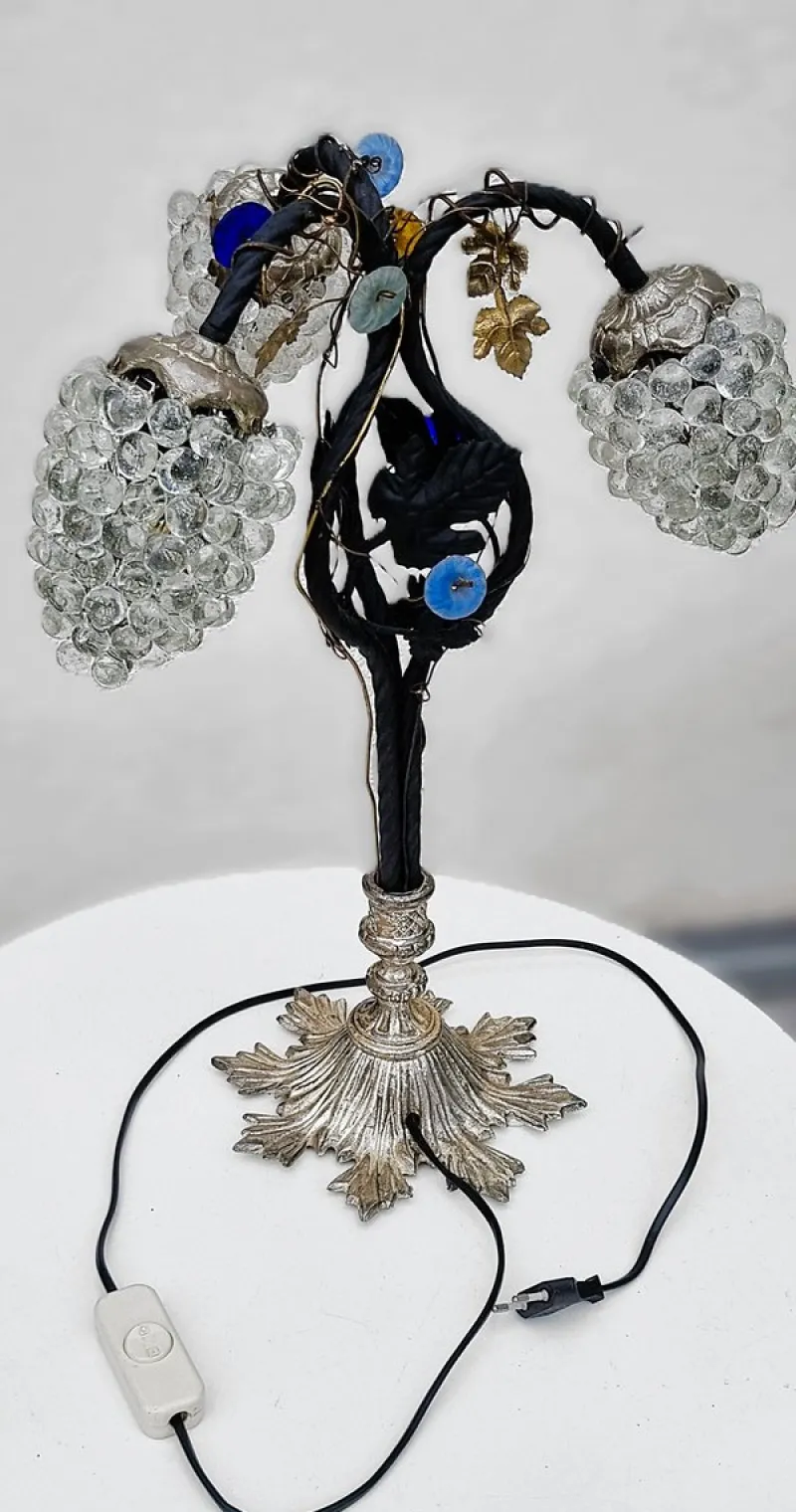 Pamono Vintage Murano Glass Grape Table Lamp, 1975> Table Lamps
