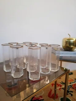 Pamono Vintage Murano Hexagonal Tumbler Glasses attributed to Nason Moretti, Italy, 1970s, Set of 12><noscript><img width=