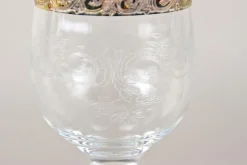 Pamono Vintage Murano Wine Glasses with Gold Rim, 1940, Set of 6><noscript><img width=