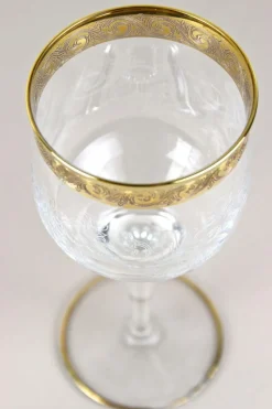 Pamono Vintage Murano Wine Glasses with Gold Rim, 1940, Set of 6><noscript><img width=