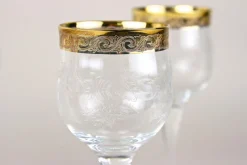 Pamono Vintage Murano Wine Glasses with Gold Rim, 1940, Set of 6><noscript><img width=