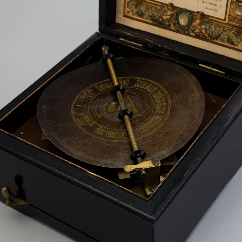 Pamono Vintage Music Box Symphonion> Trunks Crates & Baskets